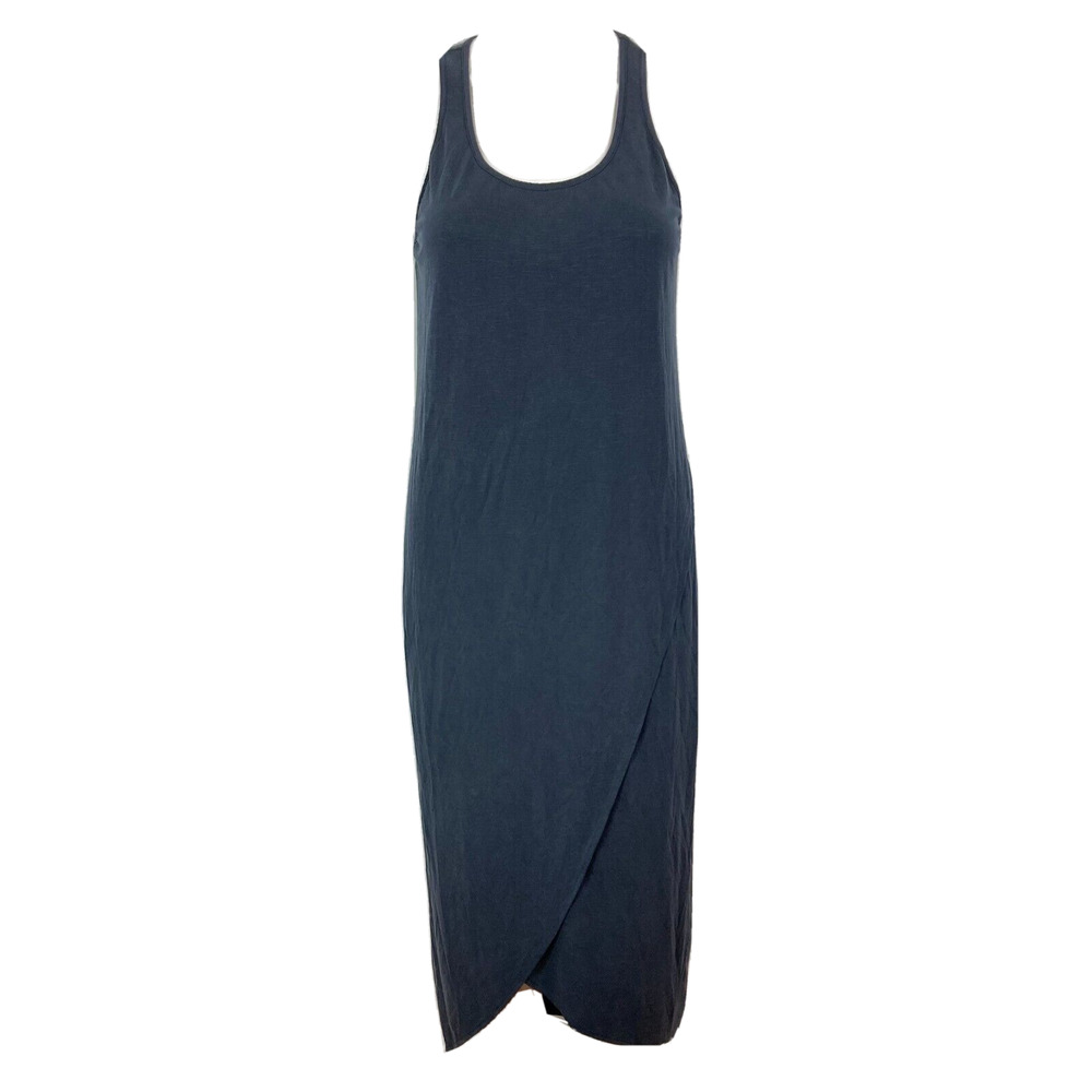 Nic + Zoe Dress Womens Sz PS‎ Petite Gray Sleeveless Wrap Tank Maxi Stretch